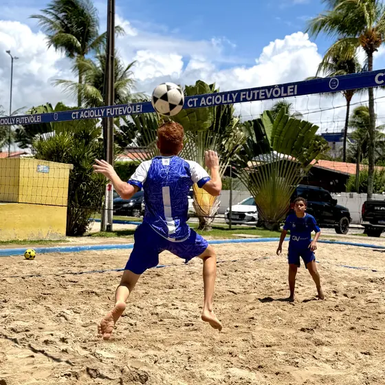 Treino futevôlei areia praia CT Aciolly